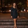 Vestido Corto MILA – Manga Larga y Escote Redondo Negro